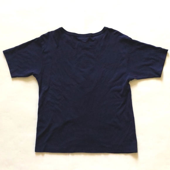 Tara Vanessa ONE SIZE (XL) T-shirt Dark Blue Navy & Gold 4 Crystal Embellished - Picture 6 of 7